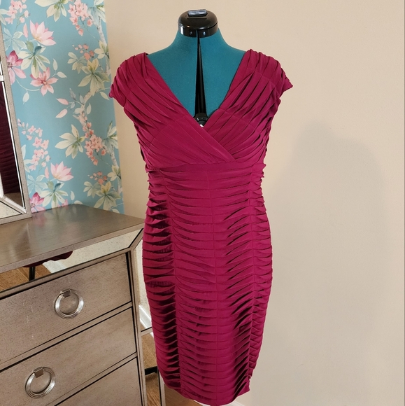 Adrianna Papell Magenta Cocktail Dress Size 12 - Picture 1 of 4